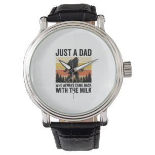 Lustiger Papa kam mit der Milch Vintage-Shirt_1 Armbanduhr