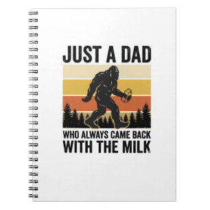 Lustiger Papa kam mit der Milch Vintage-Shirt zurü Notizblock