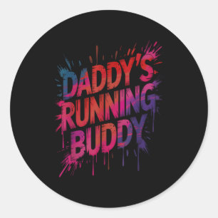 Lustiger Papa-Lauftreffpartner Vater Halbmarathon Runder Aufkleber
