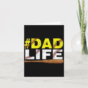 Lustiger Papa Leben Softball Baseball Daddy Sport Karte