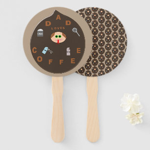 Lustiger Papa-Monster liebt Kaffee Handventilator Fächer