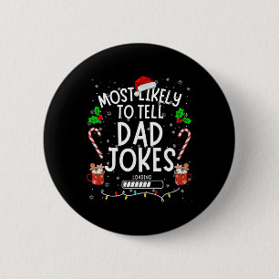 Lustiger Papa-Shirt Weihnachten Erzählt Papa Witze Button