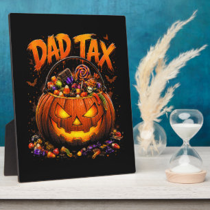 Lustiger Papa-Steuer Halloween-Kürbis Fotoplatte