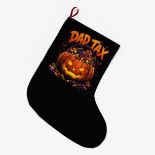 Lustiger Papa-Steuer Halloween-Kürbis Großer Weihnachtsstrumpf