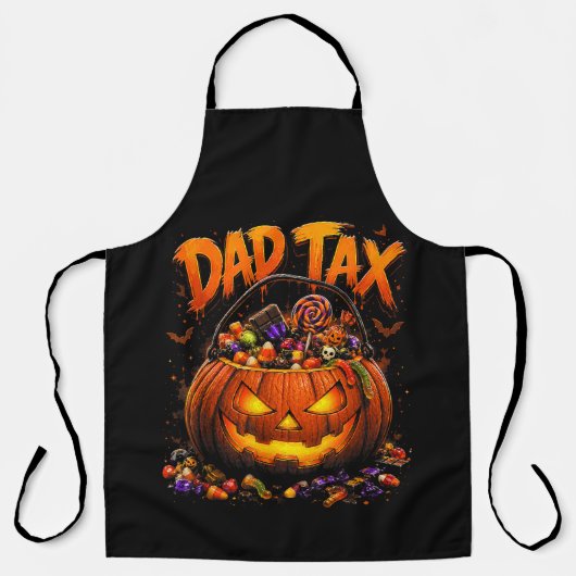 Lustiger Papa-Steuer Halloween-Kürbis Schürze (Vorderseite)