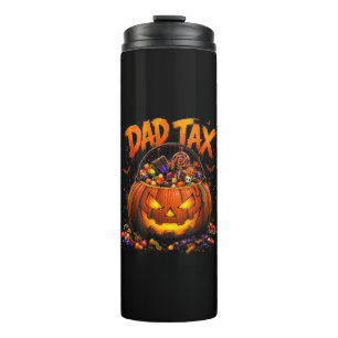 Lustiger Papa-Steuer Halloween-Kürbis Thermosbecher