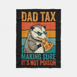 Lustiger Papa Steuer Opossum Pizza Design Sarkasti Fleecedecke