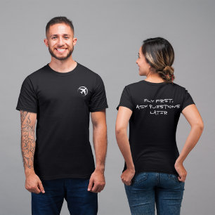 Lustiger Papa-Witz ‚Flieg erst, Fragen später‘ T-Shirt