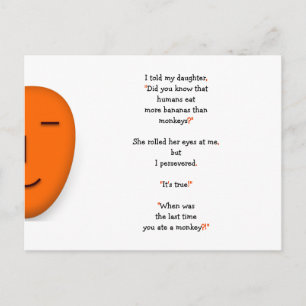 Lustiger Papa-Witz über Affen Menschen Bananen Toc Postkarte