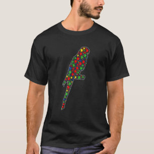 Lustiger Papagei Tiere Puzzle-Teile Autismus-Bewus T-Shirt