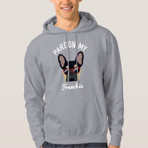 Lustiger Pardon my Frenchie Schwarz-Eller Französi Hoodie