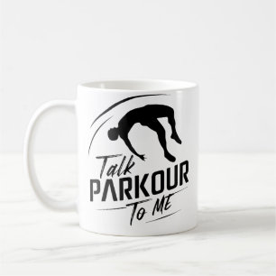 Lustiger Parkour-Hindernisparcours-Entwurf für Par Kaffeetasse