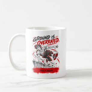 Lustiger Parkour-Sprung personalisiertes Geschenk Kaffeetasse