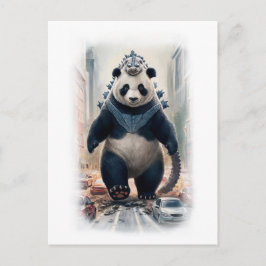 Lustiger Parodie-Panda-Actionfilm auf einem Weißen Feiertagspostkarte