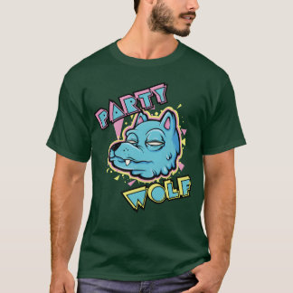Lustiger Party Wolf Liebhaber 80er Kultur Party Ti T-Shirt