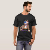 Lustiger Patriot Pitbull Merica T-Shirt (Vorne ganz)