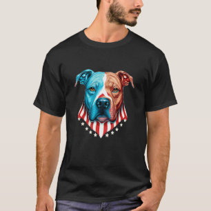 Lustiger Patriotischer Pit Bull  Pit Bull Mama ode T-Shirt