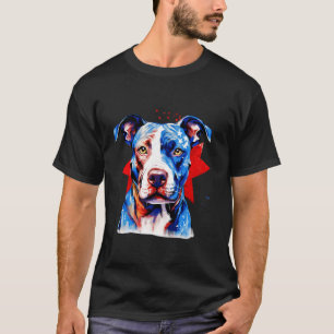 Lustiger patriotischer Pit Bull Terrier Welpe Amer T-Shirt