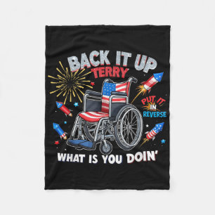 Lustiger Patriotischer Rollstuhl Feuerwerk 4. Juli Fleecedecke