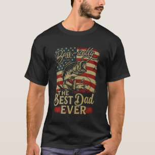 Lustiger patriotischer US-Flagge-Vater-Barsch-Ange T-Shirt