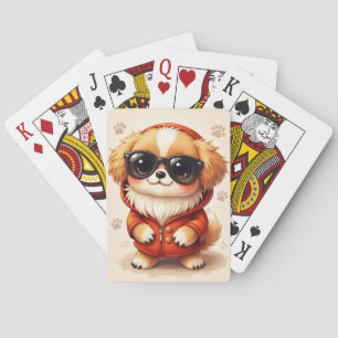 Lustiger Pekingese Kawaii Hund Spielkarten