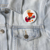 Lustiger Pelikan, der Gitarren-Kunst spielt Button (Beispiel)