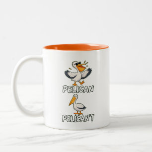 Lustiger Pelikan-Vogel-Liebhaber Motivations-Colle Zweifarbige Tasse