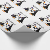 Lustiger Penguin-Braut-und Geschenkpapier (Ecke)