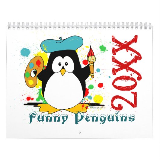 Lustiger Penguins-Kalender-Cartoon Kalender (Titelbild)