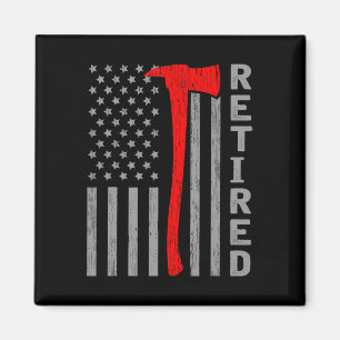 Lustiger pensionierter Feuerwehrmann USA-Flagge Fe Magnet