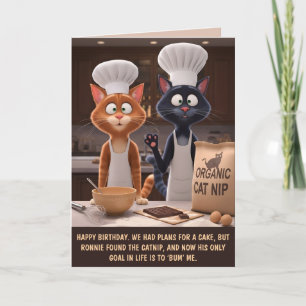 Lustiger personalisierbarer Katzen-Geburtstag Karte