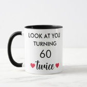 Lustiger personalisierter 60. Geburtstag Tasse (Links)