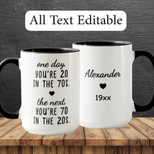 Lustiger personalisierter 70. Geburtstagsbecher -  Tasse
