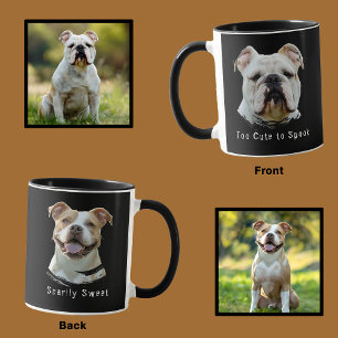 Lustiger personalisierter Halloween-Hund-Foto-Bech Tasse