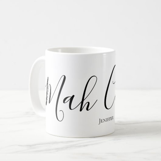 Lustiger personalisierter Mahjong-Script für Mah C Kaffeetasse (Vorderseite Links)