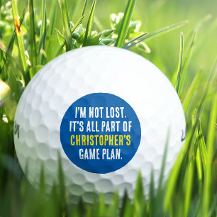 Lustiger personalisierter Name Blau verloren Golfball