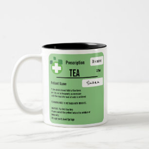 Lustiger personalisierter Rezepttee Zweifarbige Tasse