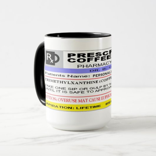 Lustiger personalisierter Rx AUFKLEBER - Tasse (Vorderseite Links)