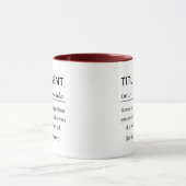 Lustiger Personalisierter Titel Agent Definition Tasse (Zentrum)
