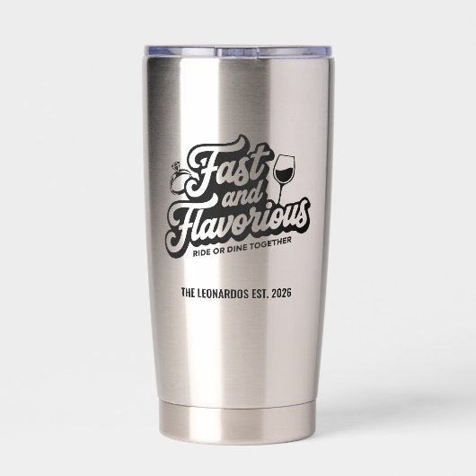 Lustiger personalisierter Tumbler Thermobecher (Rückseite)
