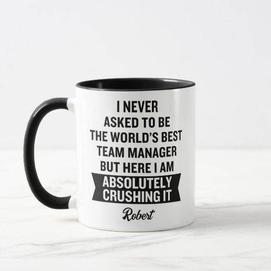 Lustiger personalisierter Weltbester Team Manager Tasse (Links)