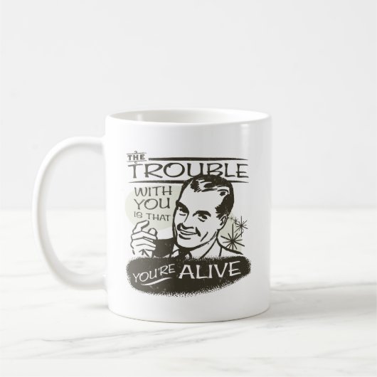 Lustiger Pessimist Kaffeetasse (Links)