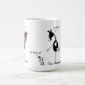 Lustiger Pferde-u. Huhn-Cartoon Kaffeetasse (Mittel)
