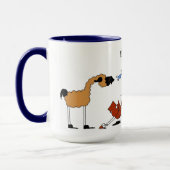 Lustiger Pferde-u. Lama-Cartoon Tasse (Links)