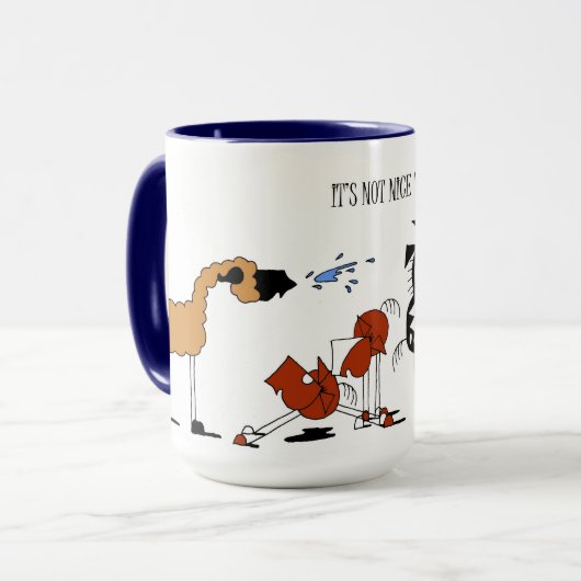 Lustiger Pferde-u. Lama-Cartoon Tasse (Vorderseite Links)