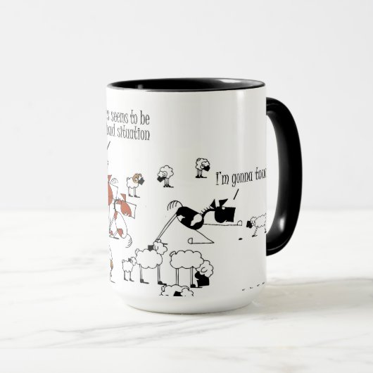 Lustiger Pferde-u. Schaf-Cartoon Tasse (VorderseiteRechts)