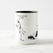 Lustiger Pferde-u. Stachelschwein-Cartoon Tasse (Zentrum)