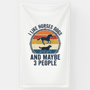 Lustiger Pferde- und Hunde-Liebhaber Vintage-Sonne Banner