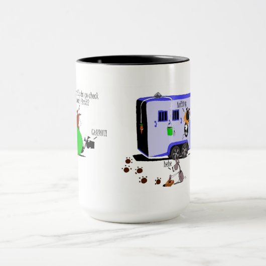 Lustiger Pferdeanhänger-Laden-Cartoon Tasse (Zentrum)