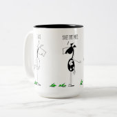 Lustiger PferdeCartoon Zweifarbige Tasse (Vorderseite Links)